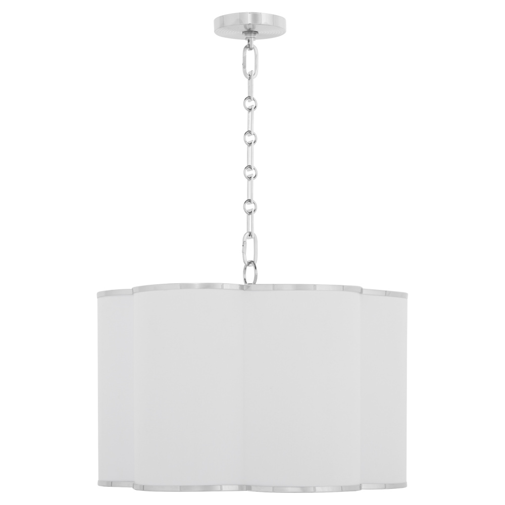 BELINDER 4 LIGHT FABRIC PENDANT - CHROME