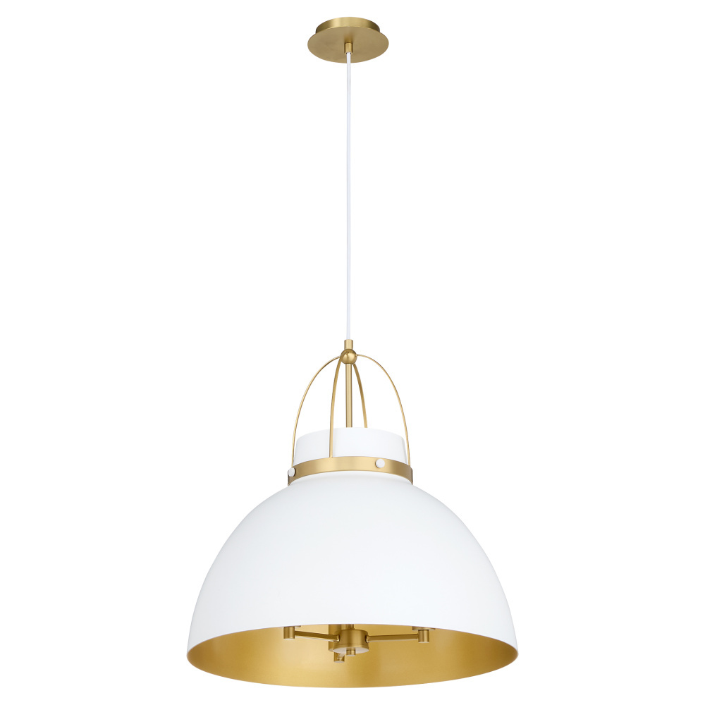 PRUITT 21Ã¢â‚¬Â 3 LIGHT PENDANT Ã¢â‚¬â€œ STUDIO WHITE/AGED BRASS