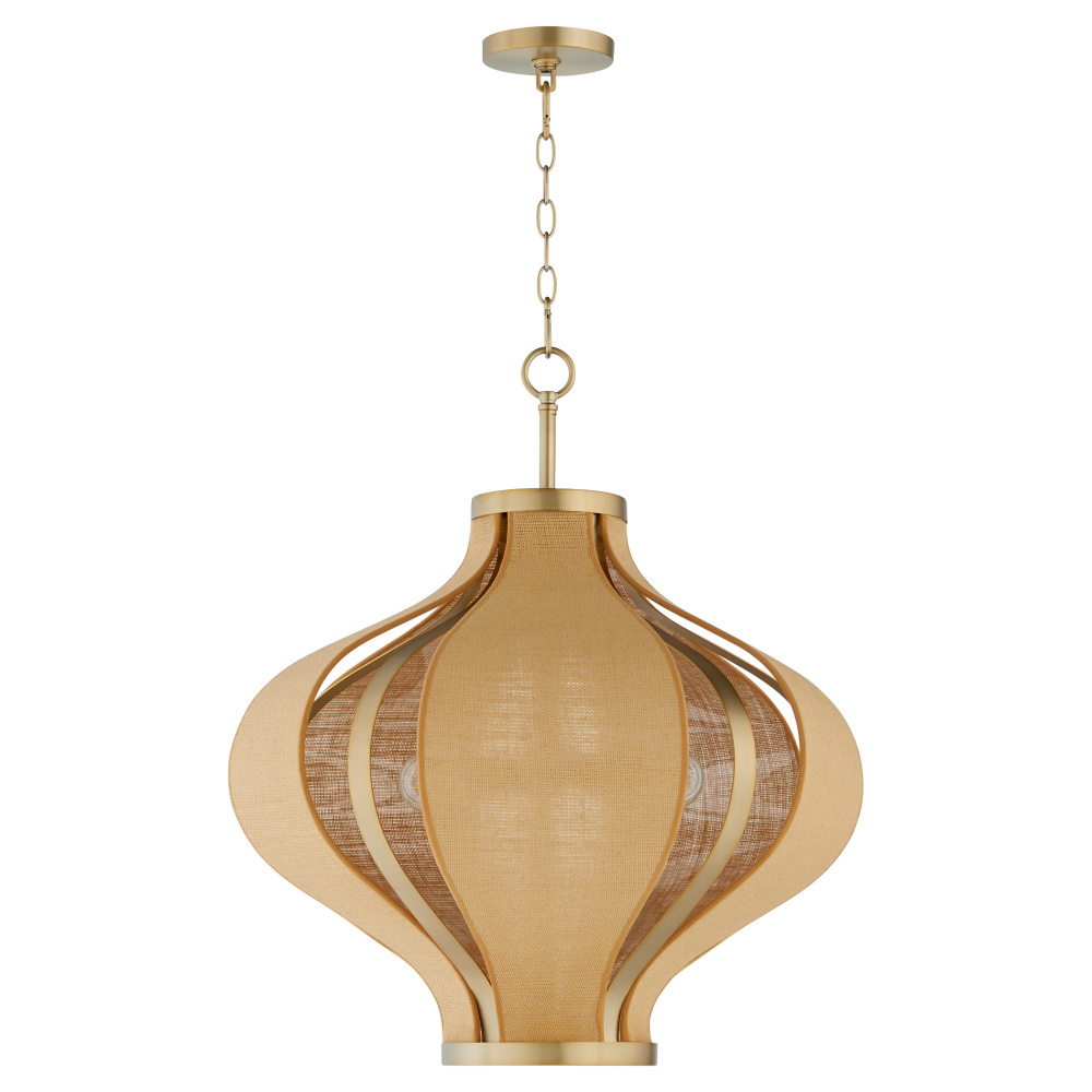 MONROE 3 LIGHT PENDANT - AGED BRASS
