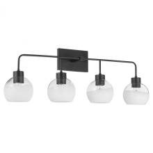 Quorum 532-4-159 - Lacy 4 Light with Layered White Glass, Matte Black
