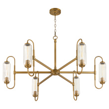Quorum 6015-6-47 - WHITMIRE 6 LIGHT CHANDELIER - BRUSHED BRASS