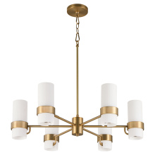 Quorum 6169-6-47 - SOJOURN 6 LIGHT CHANDELIER - BRUSHED BRASS