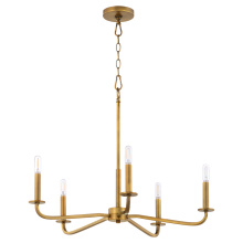Quorum 6307-5-47 - RUTHERFORD 5 LIGHT CHANDELIER - BRUSHED BRASS