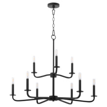 Quorum 6307-9-59 - RUTHERFORD 9 LIGHT CHANDELIER - MATTE BLACK