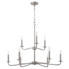 Quorum 6307-9-65 - RUTHERFORD 9 LIGHT CHANDELIER - SATIN NICKEL