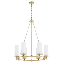 Quorum 667-6-80 - Lee BLVD 2.0 6 Light Chandelier, Aged Brass