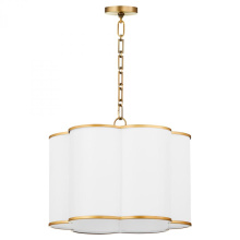 Quorum 8228-4-47 - Belinder 4 Light Fabric Pendant, Lacquered Brass