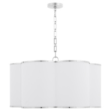 Quorum 8228-6-14 - BELINDER 6 LIGHT FABRIC PENDANT - CHROME