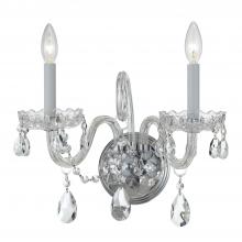 CRYSTORAMA 1032-CH-CL-MWP - Traditional Crystal 2 Light Hand Cut Crystal Polished Chrome Sconce
