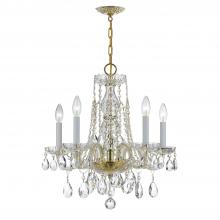 CRYSTORAMA 1061-PB-CL-MWP - Traditional Crystal 5 Light Hand Cut Crystal Polished Brass Chandelier