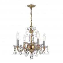 CRYSTORAMA 1064-PB-CL-I - Traditional Crystal 4 Light Clear Italian Crystal Polished Brass Mini Chandelier