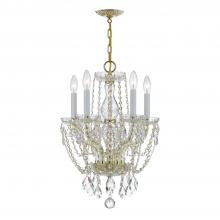 CRYSTORAMA 1129-PB-CL-MWP - Traditional Crystal 5 Light Hand Cut Crystal Polished Brass Mini Chandelier