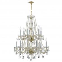 CRYSTORAMA 1137-PB-CL-MWP - Traditional Crystal 12 Light Hand Cut Crystal Polished Brass Chandelier