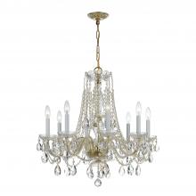 CRYSTORAMA 1138-PB-CL-MWP - Traditional Crystal 8 Light Hand Cut Crystal Polished Brass Chandelier