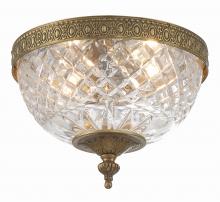 CRYSTORAMA 117-8-OB - Crystorama 2 Light Olde Brass Crystal Flush Mount