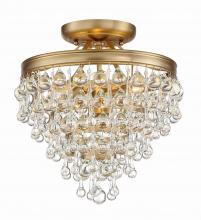 CRYSTORAMA 130-VG_CEILING - Calypso 3 Light Crystal Teardrop Vibrant Gold Semi Flush Mount