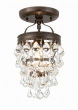 CRYSTORAMA 131-VZ_CEILING - Calypso 1 Light Crystal Teardrop Vibrant Bronze Semi Flush Mount