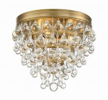 CRYSTORAMA 135-VG - Calypso 3 Light Crystal Teardrop Vibrant Gold Flush Mount