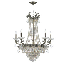 CRYSTORAMA 1486-HB-CL-MWP - Majestic 11 Light Hand Cut Crystal Historic Brass Chandelier