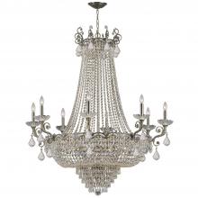 CRYSTORAMA 1488-HB-CL-MWP - Majestic 20 Light Hand Cut Crystal Historic Brass Chandelier