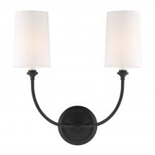 CRYSTORAMA 2242-BF - Libby Langdon Sylvan 2 Light Black Forged Sconce