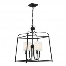 CRYSTORAMA 2244-BF - Libby Langdon Sylvan 4 Light Black Forged Lantern Chandelier