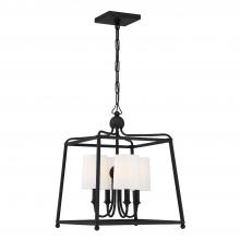CRYSTORAMA 2245-BF - Libby Langdon Sylvan 4 Light Black Forged Lantern Chandelier