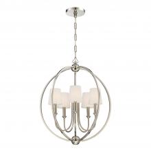 CRYSTORAMA 2247-PN - Libby Langdon Sylvan 5 Light Polished Nickel Chandelier