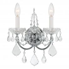 CRYSTORAMA 3222-CH-CL-I - Imperial 2 Light Clear Italian Crystal Polished Chrome Sconce