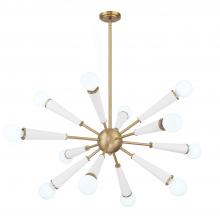 CRYSTORAMA 3812-AG-MT - Zodiac 12 Light Aged Brass + Matte White Chandelier