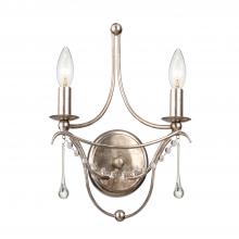 CRYSTORAMA 422-SA - Metro 2 Light Antique Silver Sconce