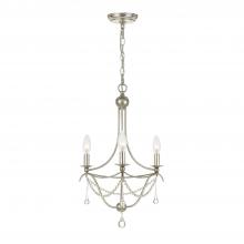 CRYSTORAMA 423-SA - Metro 3 Light Antique Silver Mini Chandelier