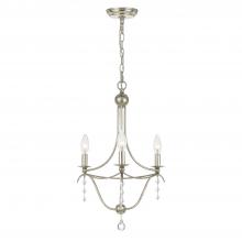 CRYSTORAMA 433-SA - Metro 3 Light Antique Silver Mini Chandelier