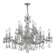 CRYSTORAMA 4379-CH-CL-MWP - Maria Theresa 12 Light Hand Cut Crystal Polished Chrome Chandelier