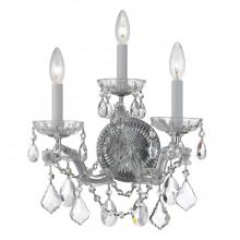 CRYSTORAMA 4403-CH-CL-MWP - Maria Theresa 3 Light Hand Cut Crystal Polished Chrome Sconce