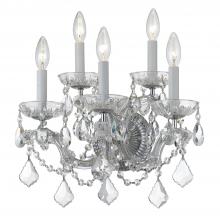 CRYSTORAMA 4404-CH-CL-MWP - Maria Theresa 5 Light Hand Cut Crystal Polished Chrome Sconce