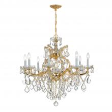 CRYSTORAMA 4409-GD-CL-MWP - Maria Theresa 9 Light Hand Cut Crystal Gold Chandelier
