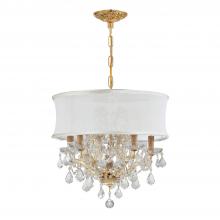 CRYSTORAMA 4415-GD-SMW-CLM - Brentwood 6 Light Crystal Gold Drum Shade Chandelier