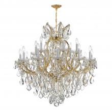 CRYSTORAMA 4418-GD-CL-I - Maria Theresa 19 Light Clear Italian Crystal Gold Chandelier