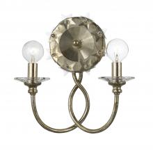 CRYSTORAMA 442-SA - Willow 2 Light Antique Silver Sconce