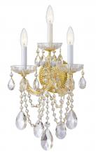CRYSTORAMA 4423-GD-CL-MWP - Maria Theresa 3 Light Hand Cut Crystal Gold Sconce