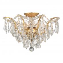CRYSTORAMA 4457-GA-CL-MWP - Filmore 5 Light Hand Cut Crystal Antique Gold Flush Mount