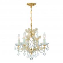 CRYSTORAMA 4474-GD-CL-MWP - Maria Theresa 4 Light Hand Cut Crystal Gold Mini Chandelier