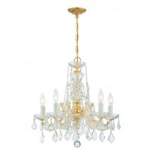 CRYSTORAMA 4476-GD-CL-MWP - Maria Theresa 5 Light Hand Cut Crystal Gold Chandelier