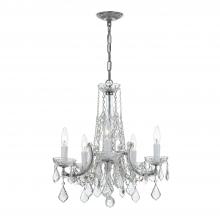 CRYSTORAMA 4576-CH-CL-MWP - Maria Theresa 5 Light Hand Cut Crystal Polished Chrome Chandelier
