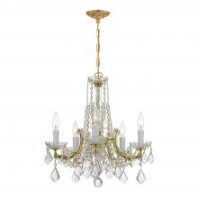 CRYSTORAMA 4576-GD-CL-MWP - Maria Theresa 5 Light Hand Cut Crystal Gold Chandelier