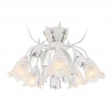 CRYSTORAMA 4810-WW - Southport 5 Light Wet White Floral Semi Flush Mount