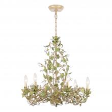 CRYSTORAMA 4846-CT - Josie 6 Light Champagne Green Tea Chandelier