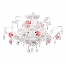 CRYSTORAMA 4850-WW - Lola 6 Light Wet White Semi Flush Mount
