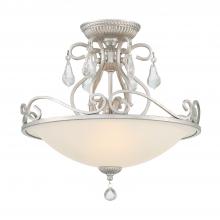 CRYSTORAMA 5010-OS-CL-MWP - Ashton 3 Light Hand Cut Crystal Olde Silver Semi Flush Mount
